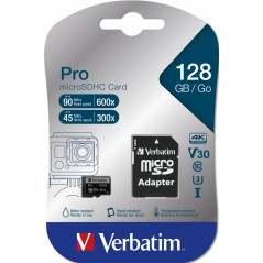 Verbatim PRO microSDXC 128GB 90MB/s - Fast, Reliable Storage for All Your Devices!